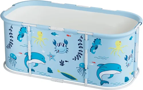 Bañera plegable grande de 45 pulgadas, bañera plegable extragrande con marco de plástico, bañeras plegables envolventes independientes, adecuadas
