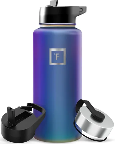 Vista 31 de IRON °FLASK Frasco de hidratación para acampar y senderismo con boquilla, botella de agua deportiva de acero inoxidable con aislamiento de boca