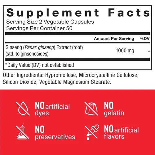Vista 5 de Force Factor Panax Ginseng Suplemento adaptogénico de ginseng coreano para apoyar la energía, la claridad y el bienestar, sin OMG, apto