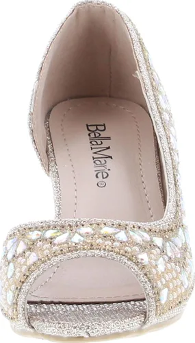 Vista 8 de Bella Marie Truly Kids - Sandalias de tacón de gatito para niñas, zapatos de vestir