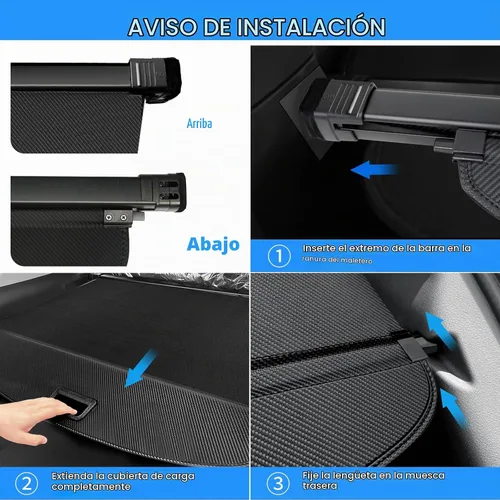 Vista 7 de AUXKO Cubierta retráctil de carga para Toyota Prius 2015-2010, cubierta de maletero de carga, cubierta de seguridad para 2015 2014 2013 2012 Prius