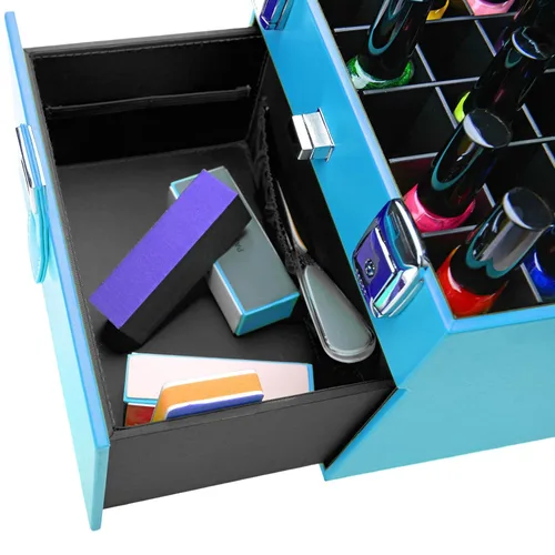 Vista 53 de Organizador de maquillaje valija, Shany Cosmetics Pink Matters uñas accesorios, Ave del Paraiso