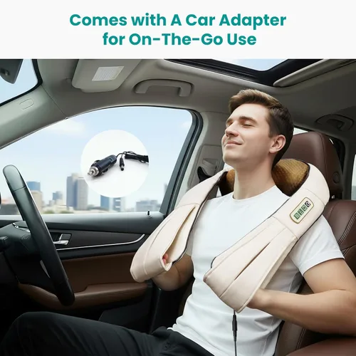 Vista 8 de Nekteck - Masajeador de cuello para alivio del dolor de tejido profundo, masajeador Shiatsu de espalda con calefacción elegible para FSA, almohada