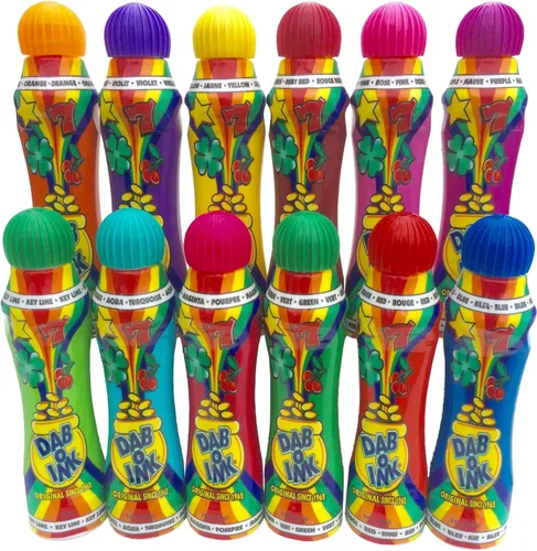 Dab-O-Ink marcadores de 3 oz para cartones de bingo, colores varios (12 unidades)