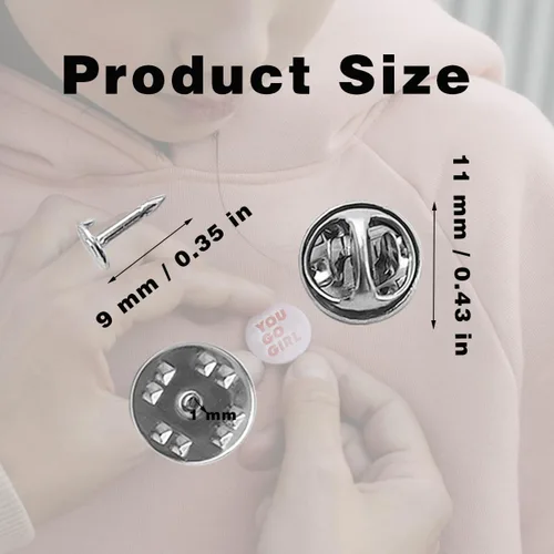 Vista 2 de 100 piezas de repuesto de metal con bloqueo de pasador, tachuelas de corbata de mariposa, protectores de pines para broche, insignias de uniforme