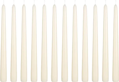 Vista 48 de Mega Candles 12 velas cónicas marrones sin perfume, velas de cera vertida a mano de 10 x 7/8 pulgadas, decoración del hogar, recepciones de boda