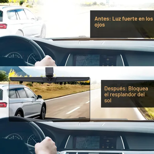 Vista 4 de Extensor de visera solar Veharvim para automóviles, extensor de visera de coche polarizado bloqueador solar UV400, extensión de visera ajustable