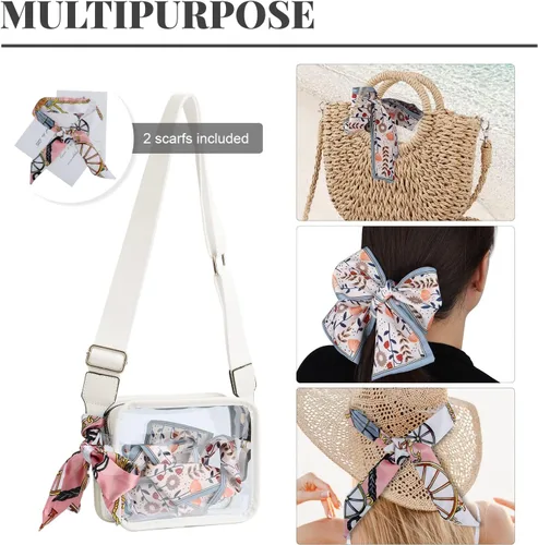 Vista 6 de Oweisong Bolsa transparente para eventos de estadio para mujeres, bolsa cruzada aprobada para estadios, bolso transparente para conciertos