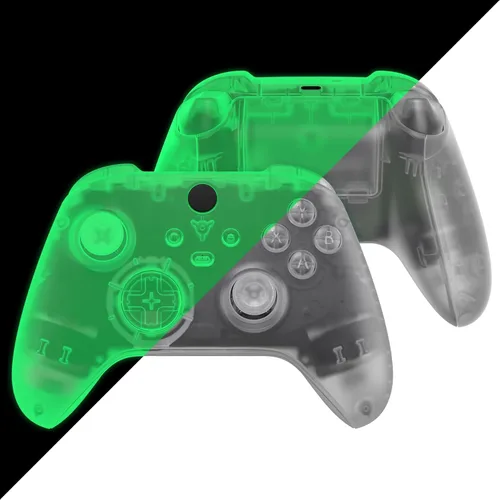 Vista 15 de eXtremeRate Full Set Shell Buttons for Xbox Series X & S Controller, Clear Replacement Accessories Side Rails Grips Front Back Plate Cover for Xbox