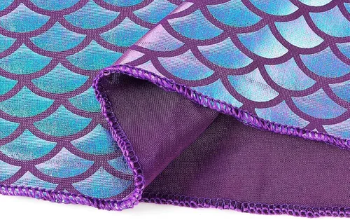 Vista 6 de COTRIO Vestido de sirena para niñas, fiesta de cumpleaños, vestidos de princesa, trajes de Halloween para niños, ropa