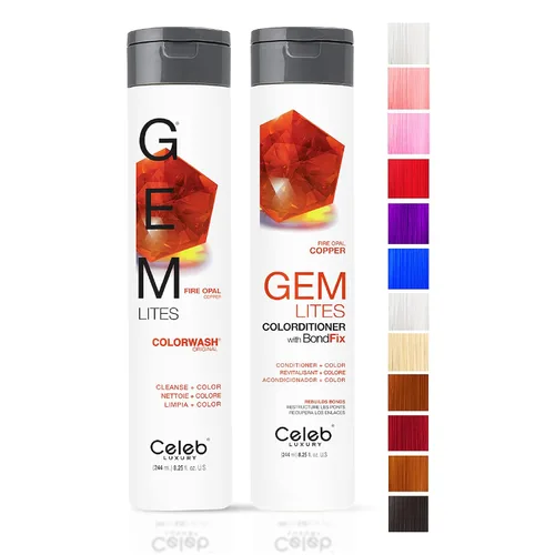 Vista 17 de Celeb Luxury Intense Color Depositing Colorwash Shampoo + BondFix Rebuilder, tinte vegano para el cabello, a base de plantas de origen sostenible