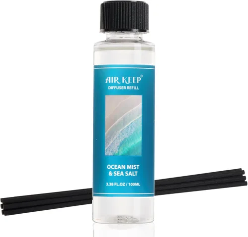 Vista 37 de Airkeep Juego de difusor de varillas – 3.38 onzas líquidas (3.4 fl oz), difusor de aroma de bambú para el hogar, incluye 8 varillas difusoras