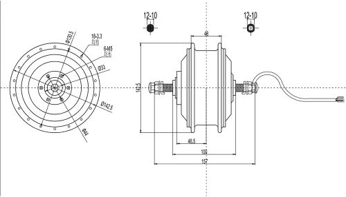 Vista 7 de Kit de conversión de bicicleta eléctrica, motor de rueda delanteratrasera, sin escobillas y sin engranajes, kit de conversión de bicicleta eléctrica