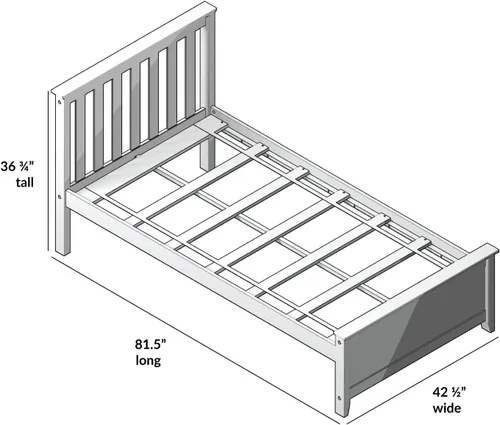 Vista 2 de Max & Lily - Cama individual, base de cama con cabecero para niños, listones, color blanco.