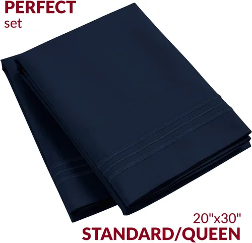 Vista 65 de Mellanni Fundas de almohada de lujo, extrasuaves, refrescantes, fundas de almohada de 2 piezas de la colección Icónica, cierre de sobre