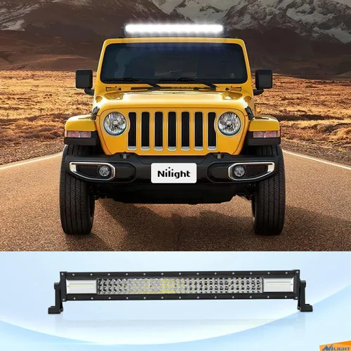 Vista 7 de Nilight 2 soportes de montaje lateral universales ajustables para barra de luz LED, color negro