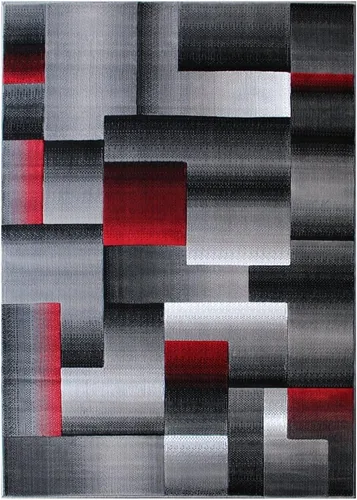 Vista 2 de Masada Rugs - Alfombra moderna contemporánea color grisnegro