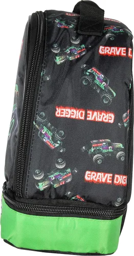 Vista 3 de INTIMO Monster Jam Grave Digger Monster Truck Bolsa de almuerzo con doble compartimento, lonchera aislada para la escuela, el trabajo y los viajes