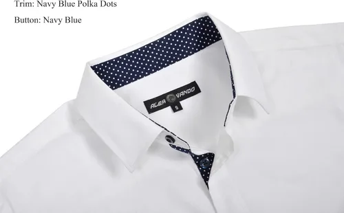 Vista 3 de Alex Vando - Camisas de vestir elásticas de ajuste regular y manga larga, para negocios, para hombres