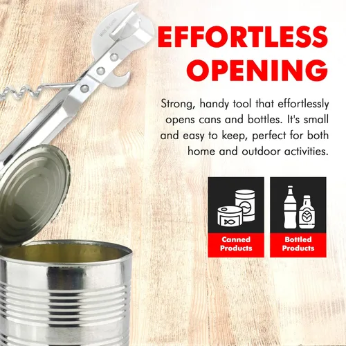 Vista 3 de Chef Craft Select - Abridor de latas 3 en 1, 6 pulgadas de longitud, acero inoxidable