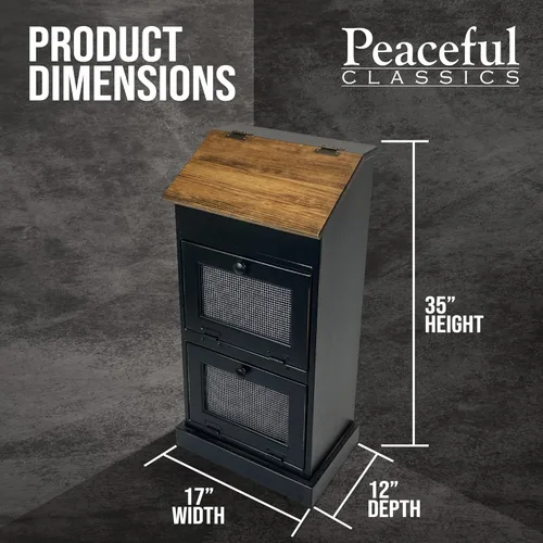 Vista 7 de Peaceful Classics Caja de Madera para Almacenamiento de Papas, Contenedores de Pan de Madera, Contenedor Decorativo y para Cebollas, Contenedor