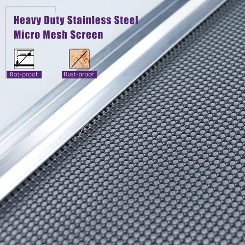 Vista 2 de Mxclimate Protector de canalón de 5 pulgadas, cubierta de canalón de micromalla de acero inoxidable de 48 pies con marco de aluminio resistente