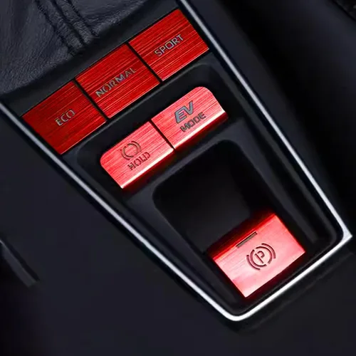 Vista 10 de 6 piezas de pegatinas para botones de panel de cambio de marcha adecuadas para Toyota Camry Hybrid 2018-2023, parche de aleación de aluminio