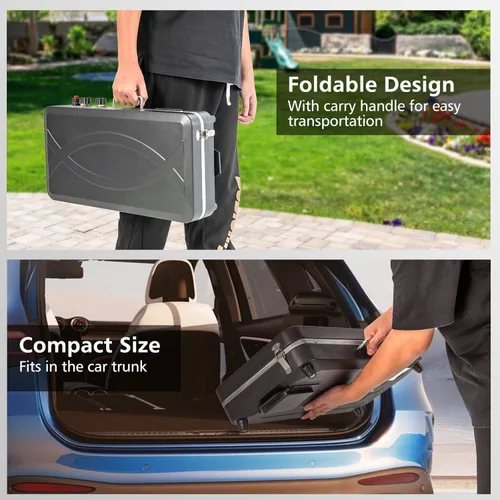 Vista 5 de Giantex Parrilla de propano portátil y estufa de camping, parrilla de gas de 20,000 BTU con quemador de camping, control de temperatura