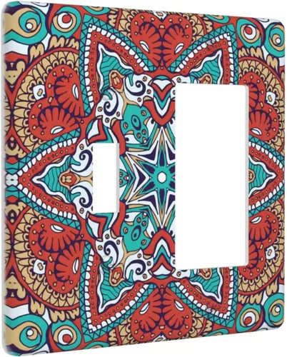 Vista 39 de Azulejos Negros Texturas Modernas Retro Marruecos 1 Gang Cubierta de Interruptor de Luz Sin Dispositivo Placa de Pared en Blanco Decorativa Placa