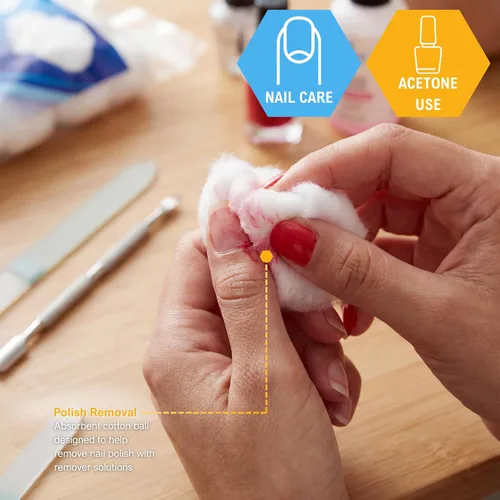 Vista 6 de MED PRIDE Bolas de algodón, 300 unidades, 100% algodón puro, ultra suaves y altamente absorbentes, no estériles multiusos bolas de algodón