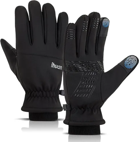 ihuan Guantes de invierno para hombres y mujeres, impermeables, cálidos, guantes de nieve para clima frío, material térmico para esquí, snowboard,