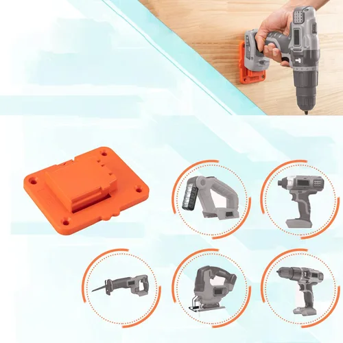 Vista 4 de Soporte de montaje para taladro compatible con taladros Black+Decker 20V Max de iones de litio, herramientas de ABS resistentes para colgar