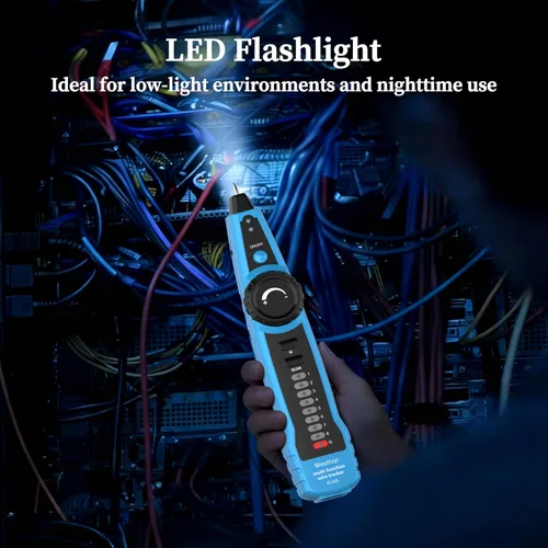 Vista 6 de Probador de cables de red, buscador de línea con tono de sonda, rastreador de cables multifunción, RJ11 RJ45 Cable Tracer, Prueba de línea