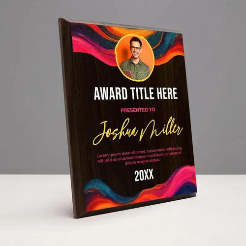 Vista 10 de Placa de madera personalizada vertical de 8 x 10 pulgadas para premios y trofeos, placa de premio personalizada para empleados del mes, regalos