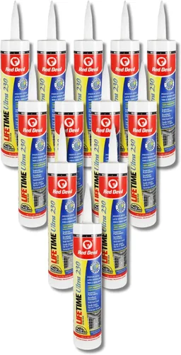 Vista 12 de Red Devil 077020 Lifetime Sellador de látex acrílico elastomérico ultra premium, 10.1 onzas, almendra, paquete de 1