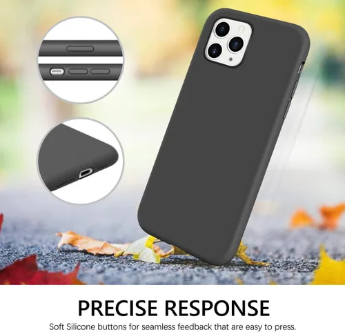 Vista 4 de GUAGUA Funda compatible con iPhone 11 Pro Max de 6.5 pulgadas, silicona líquida, goma de gel suave, forro de microfibra delgada, con textura, a