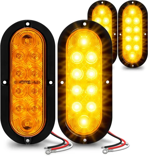 Vista 11 de TRUE MODS - Luz trasera LED ovalada ámbar de 6 pulgadas [DOT FMVSS 108] [SAE I6P] [montaje en superficie] [IP67 resistente al agua]