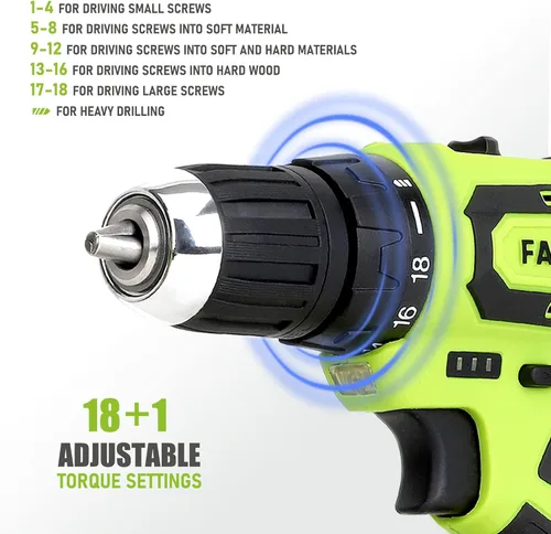 Vista 4 de FASTPRO Juego de 175 piezas de taladro inalámbrico de 12 V, taladro con controlador y kit de herramientas para el hogar, herramienta de reparación