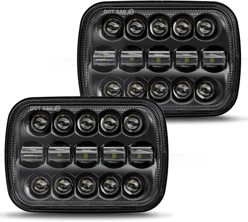 BICYACO DOT - Faros delanteros LED de 110 W, 5 x 7, 7 x 6 pulgadas, proyector de haz sellado LED alto/bajo, compatible con Jeep Wrangler YJ Cherokee