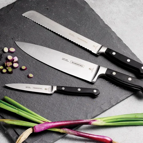 Vista 2 de Tramontina Pro Series - Juego de cuchillos de cocina de precisión forjados de 3 piezas