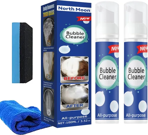 Vista 5 de 1 limpiador de burbujas de 3.4 fl oz, limpiador de manchas de aceite pesado, la mejor espuma desengrasante multiusos, espray removedor de grasa