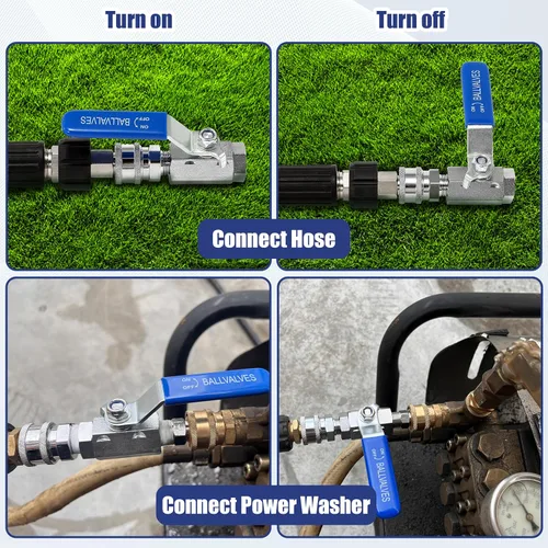 Vista 3 de JOEJET Kit de válvula de bola para lavadora de alta presión, válvula de bola de conexión rápida de 3/8 pulgadas para manguera de lavado eléctrico