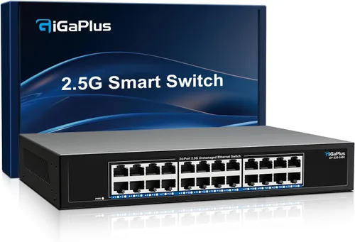 Vista 8 de Switch Ethernet No Administrado de 6 Puertos 2.5Gb con 4 Puertos Base-T de 2.5G, 2 Puertos SFP+ de 10G. Switch de Red de 2.5Gbps para NAS/PC