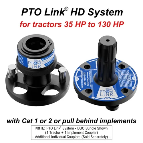 Vista 2 de Sistema de Conexión Rápida HD de PTO Link - Paquete Duo (1 Acoplador Hembra/Tractor + 1 Acoplador Macho/Implemento), Se Ajusta a Tractores de 35HP a