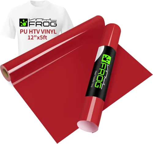 Vista 50 de VINYL FROG Paquete de 6 rollos de vinilo HTV de 12 x 3 pies de transferencia de calor para camisetas, amarillo, granate, camello, vinilo