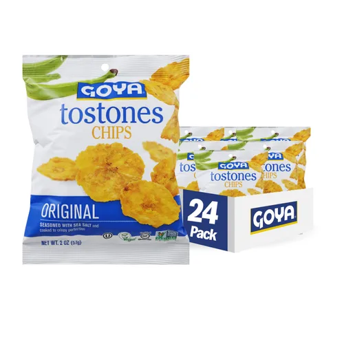 Vista 9 de Goya Tostones Chips, ajo, 2 onzas (paquete de 24) - Ligeramente sazonado con sal marina - Ideal para sumergir en salsas y guacamole.