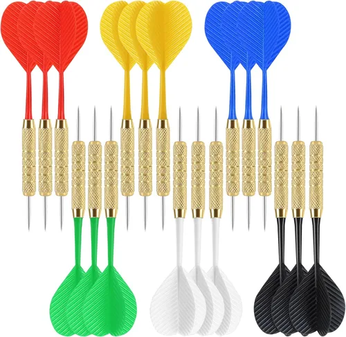 Vista 9 de Accmor 18 Pack Steel Tip Darts, 18 Grams Metal Tip Dart Set, Darts Metal Tip Set, Metal Darts for Dartboard