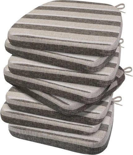 Vista 59 de AAAAAcessories Cojines para silla en forma de D, cojines para silla de comedor de 2" de espesor con lazos y removibles, funda lavable a máquina, 17