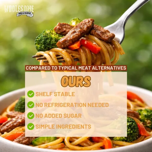 Vista 6 de Wholesome Provisions Proteína vegetal texturizada, sustituto de la carne vegana, 100% libre de hexano, fabricada con soja amarilla graduada #1