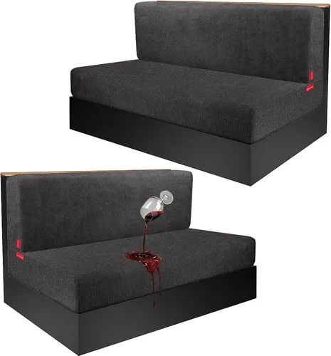 Vista 37 de Fundas de cojín 100 % impermeables para caravana, tela elástica, repuesto para asiento de cámper, funda de sofá lavable diseñada para banco de auto